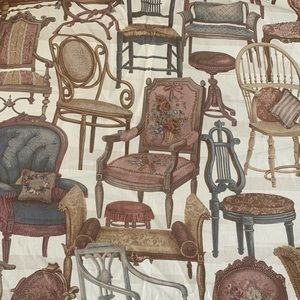 Vintage Kravet Antique Chairs Pillow Topper Fabric